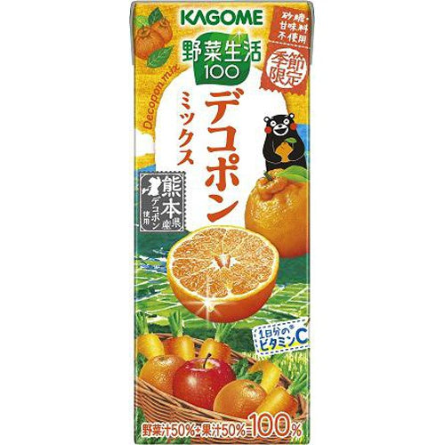 Kagome Vegetable 100 Dekopon Mix 195Ml Paper Pack