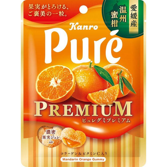 Kanro Pure Gummy Premium Ehime Unshu Mikan 54G