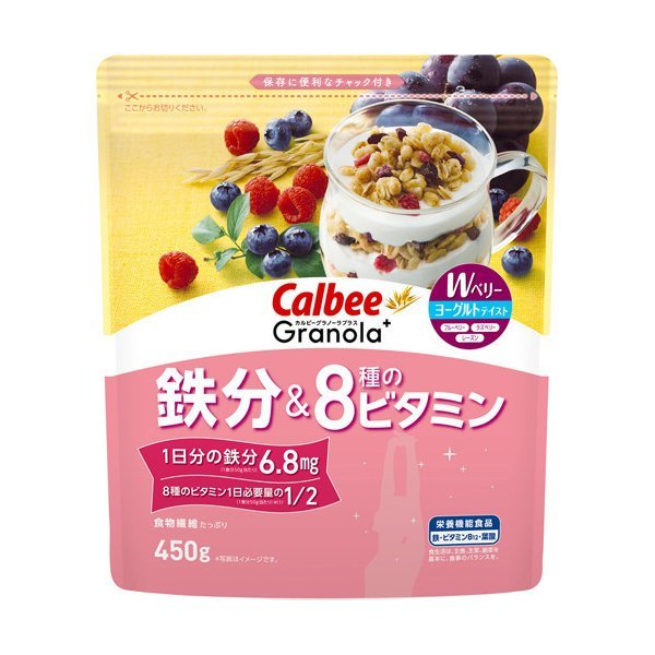 Calbee Granola Berries (W/ Iron & 8 Vitamins) 450G